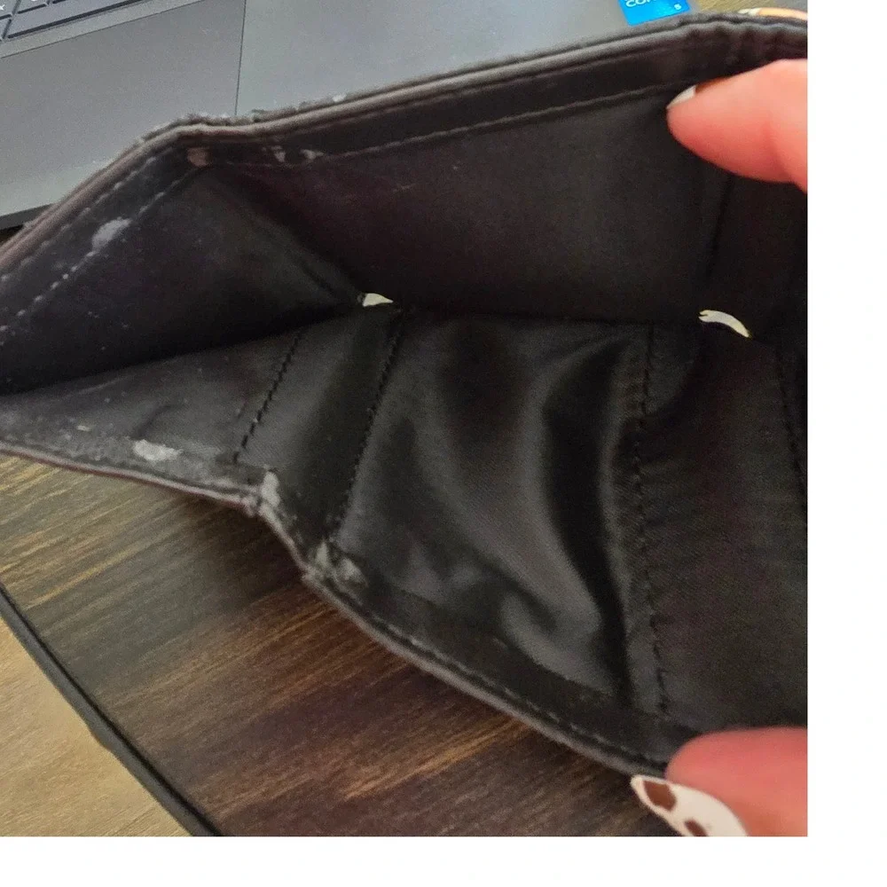 MLB Atlanta Braves‎ Black Leather Tri Fold Wallet Men's Baseball